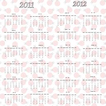 2011和2012的瓢蟲的日歷