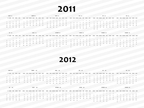 簡(jiǎn)單日歷為2011和2012