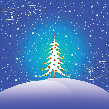 星星雪和圣誕樹