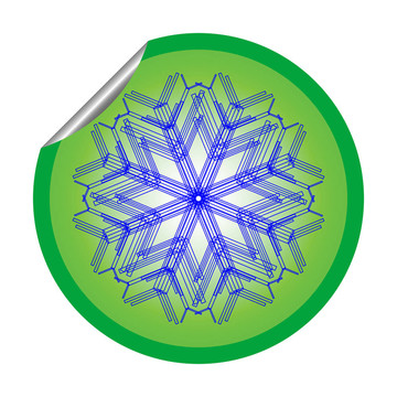 白色背景上的雪花貼紙6