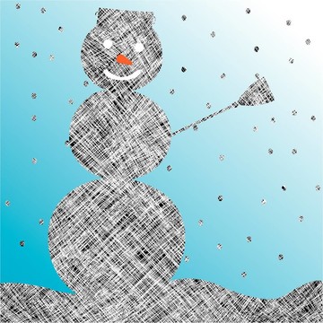 條紋的雪人