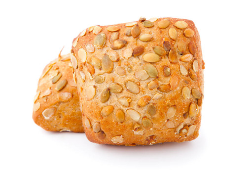 美味的小圓面包；在白色背景上分離