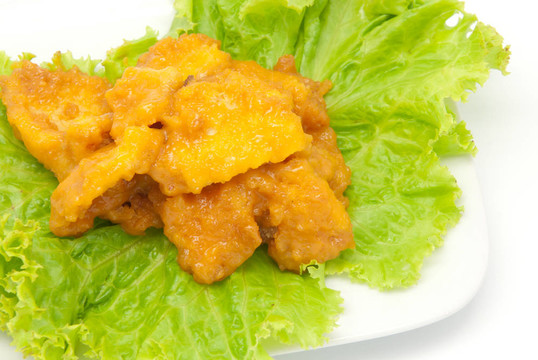 蔬菜片炒魚