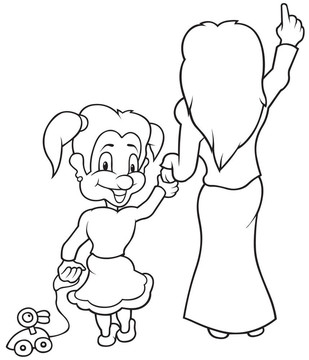 母親和Little Girl