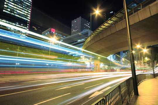 夜間高速公路交通現(xiàn)代化城市；香港