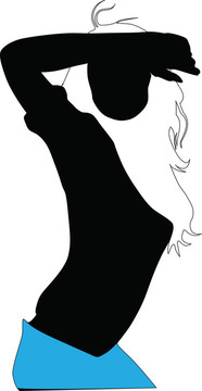 美麗的女人剪影