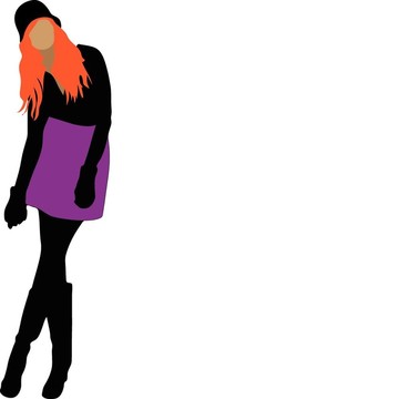 紅發(fā)時尚戴帽子的女人我