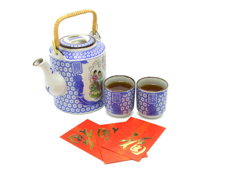 中國富強茶具和紅包