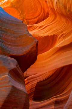 摘要形状的羚羊峡谷；亚利桑那州；美国