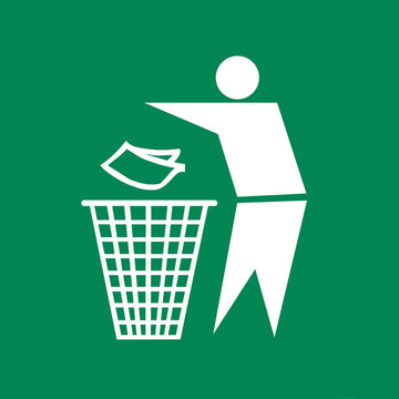 潔凈標(biāo)志與Litter bin；象征