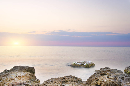 夕陽的黑海。