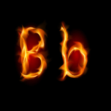 火熱的字體。字母B