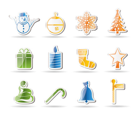 美麗的圣誕節(jié)和Winter Icon