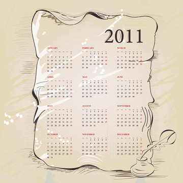 復古日歷2011模板
