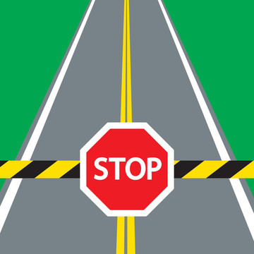道路護欄和交通標志站