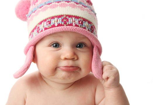 冬季戴帽子的嬰兒