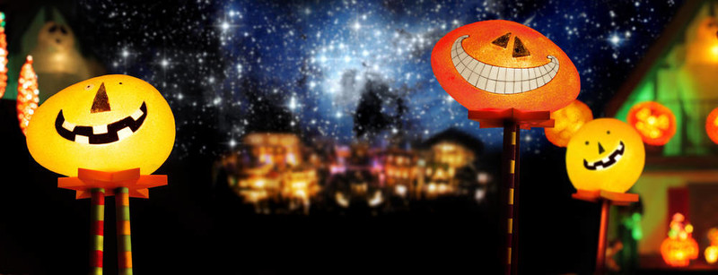 萬(wàn)圣節(jié)的夜晚場(chǎng)景