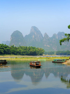 在陽朔桂林美麗的喀斯特景觀；中國