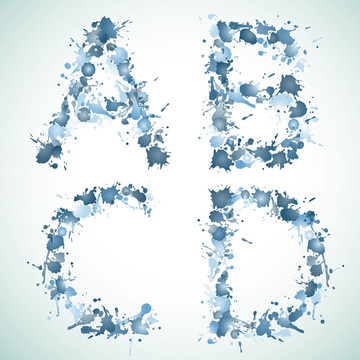 字母水滴ABCD