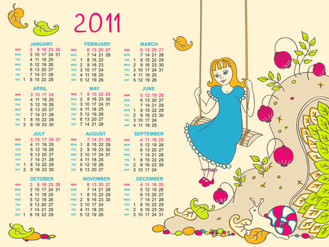 兒童日歷為2011