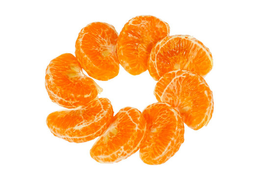 Tangerine夜店片白色背景上的裝飾