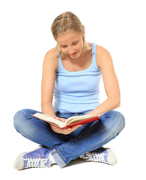 漂亮的女人讀一本書