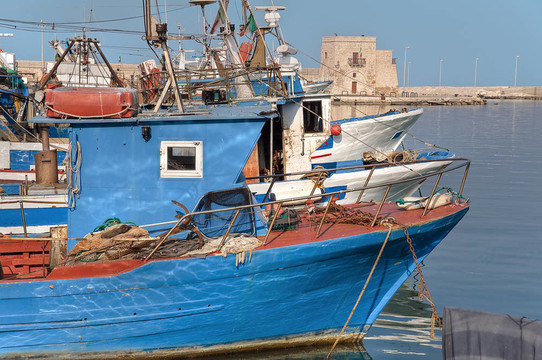 特拉尼海港全景。Apulia。