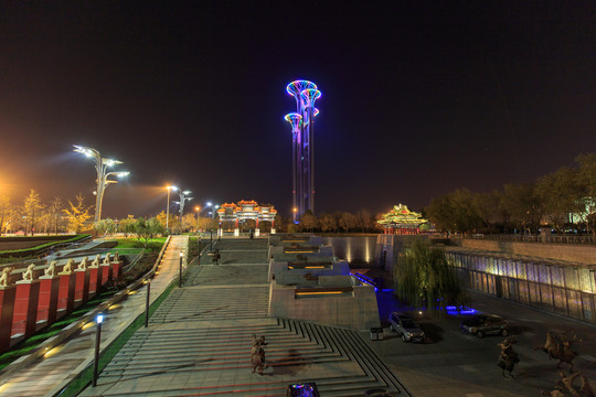 奧森公園下沉花園水印長(zhǎng)天夜景