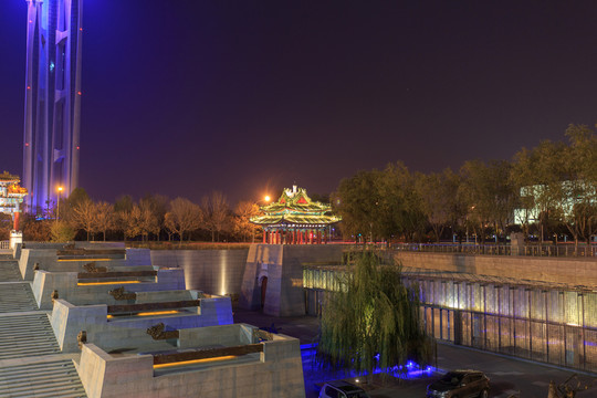 奧森公園下沉花園水印長天夜景