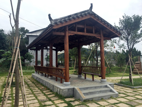 防腐木長(zhǎng)廊 楊時(shí)公園