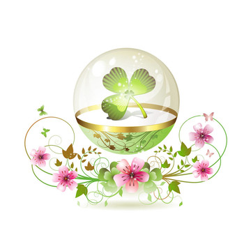 玻璃球中的三葉草