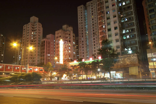 香港市中心的夜晚