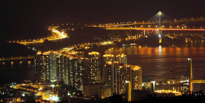 香港市中心的夜晚