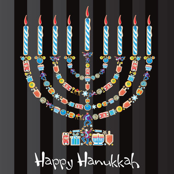 快樂的Hanukkah Cookie Menorah