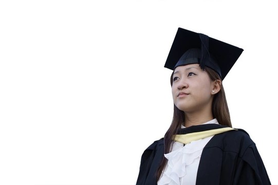 嚴肅的亞洲女研究生