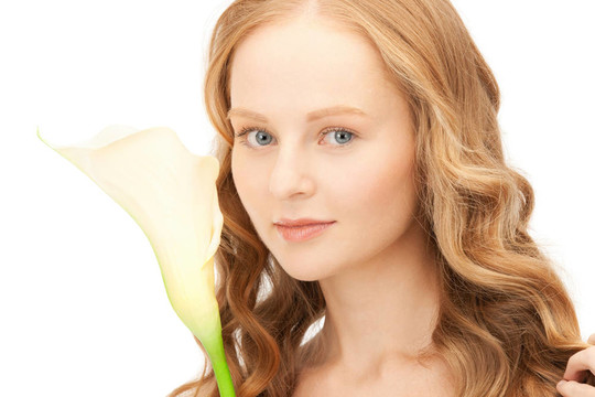 美麗的女人calla flower