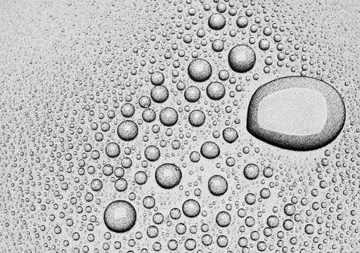 灰色防水表面上的水滴