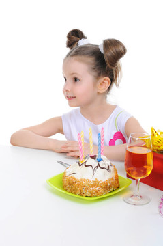 美麗小女孩生日快樂