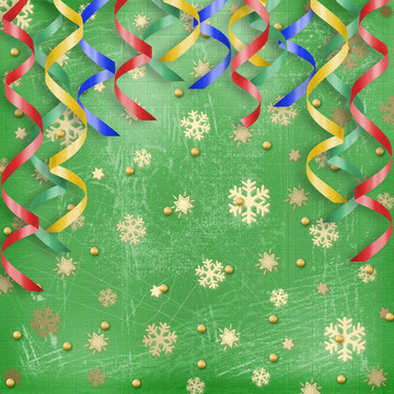 冬季背景：雪花圣誕燈泡