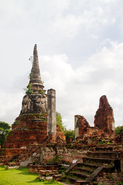 在Wat chaiwattanaram寺塔；Ayutthaya；泰國(guó)