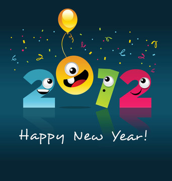 2012新年快樂卡通