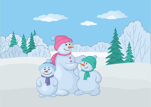 snowmens母親和兒童