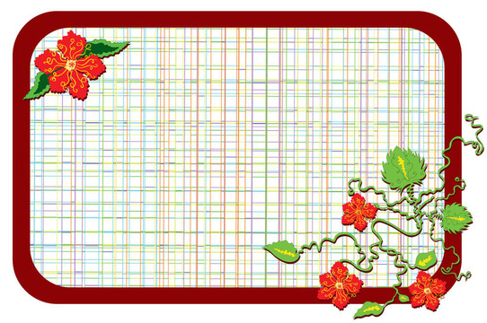 在角落里的紅色花朵