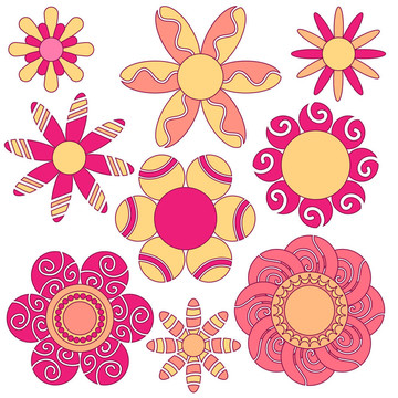 粉紅和橙色的花飾品