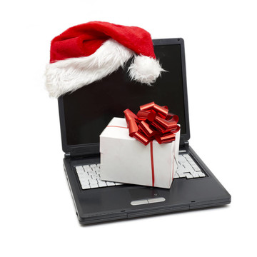 筆記本電腦上的Santa帽子