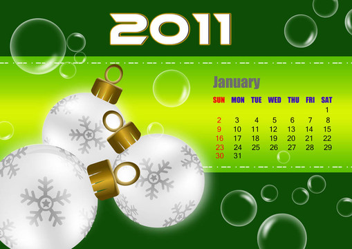 2011日歷一月