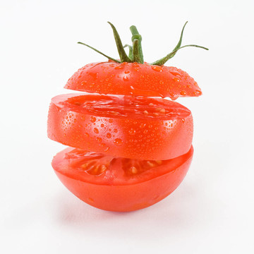 新鮮和Juicy Sliced Tomato