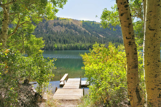 船停泊在海岸的Gulllake。
