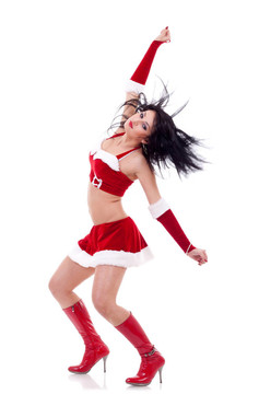 打扮成Santa的女孩