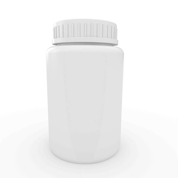 藥丸或膠囊用三維白色塑料醫(yī)用容器